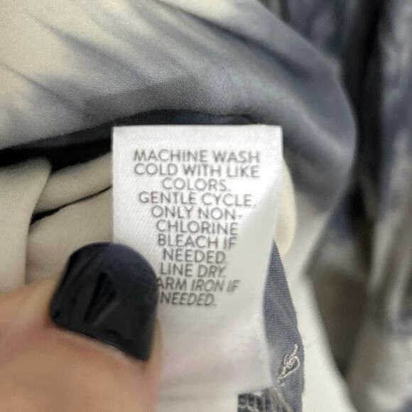 J Jill Pure Jill Blue White Tie Dye Print V Neck Longline Tunic Blouse Top XL - Picture 13 of 13